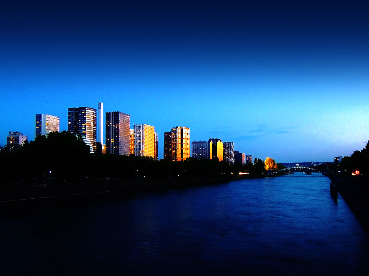 Sunset on the Seine photograph